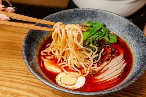 bowl of spicy beef ramen